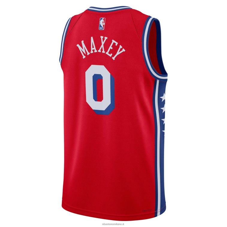 NBA 00F2L262 Filadelfia 76ers tyrese maxey jordan maglia swingman rossa