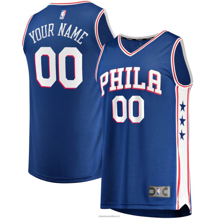 NBA 00F2L288 maglia replica personalizzata dei philadelphia 76ers royal fast break