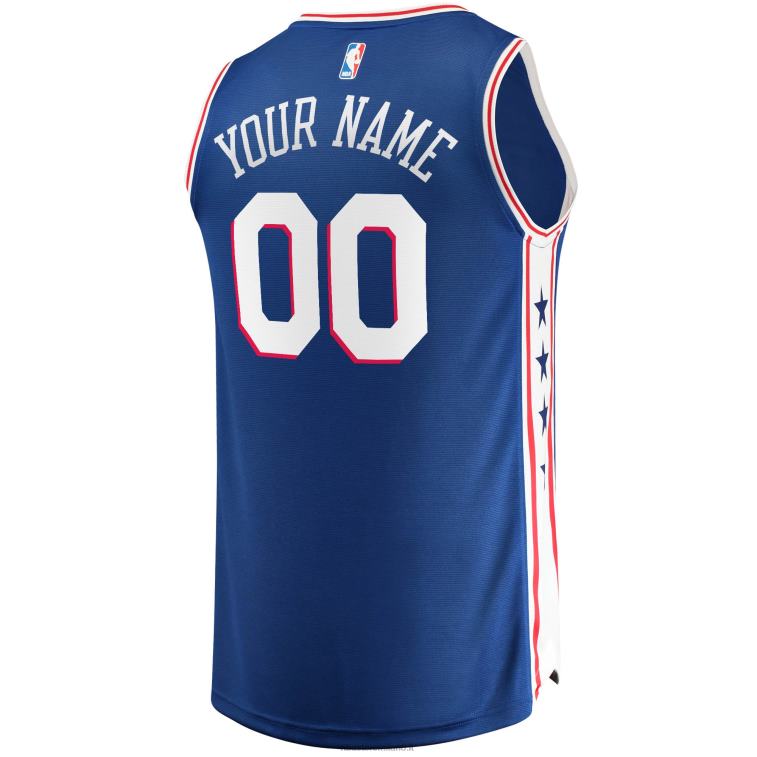 NBA 00F2L288 maglia replica personalizzata dei philadelphia 76ers royal fast break