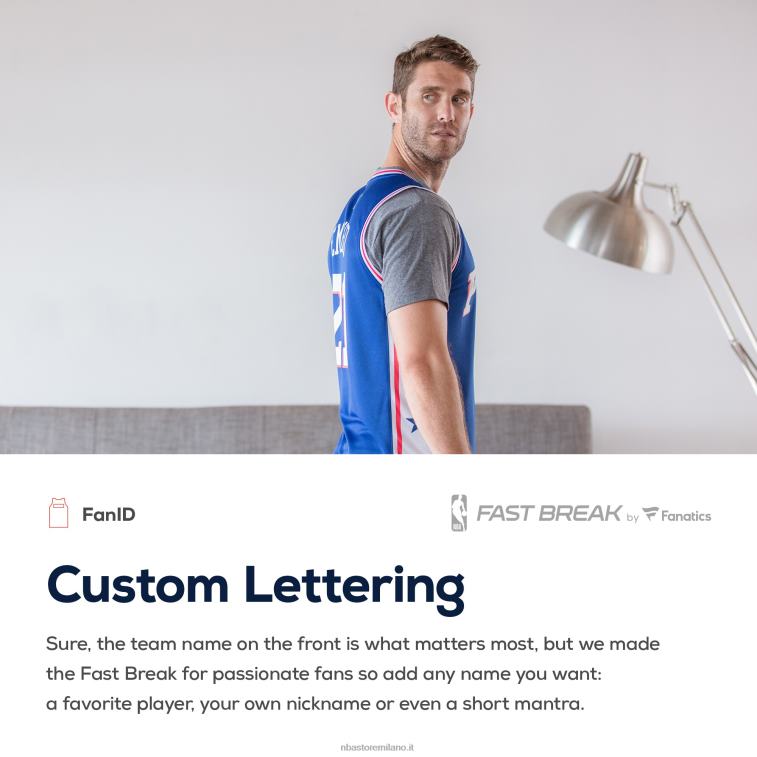 NBA 00F2L288 maglia replica personalizzata dei philadelphia 76ers royal fast break
