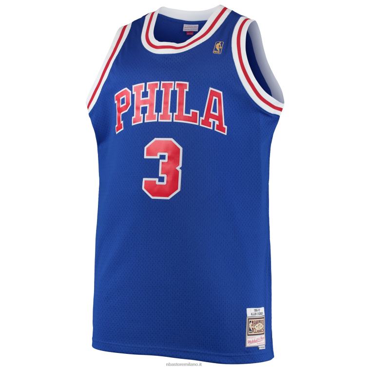 NBA 00F2L2941 philadelphia 76ers allen iverson mitchell & ness royal big & tall hardwood classici maglia swingman