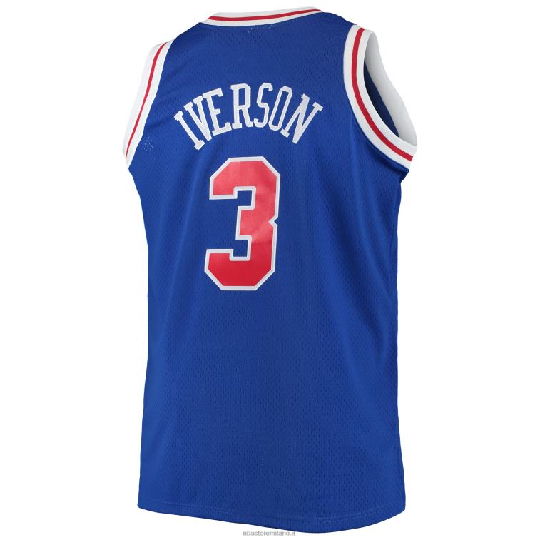 NBA 00F2L2941 philadelphia 76ers allen iverson mitchell & ness royal big & tall hardwood classici maglia swingman