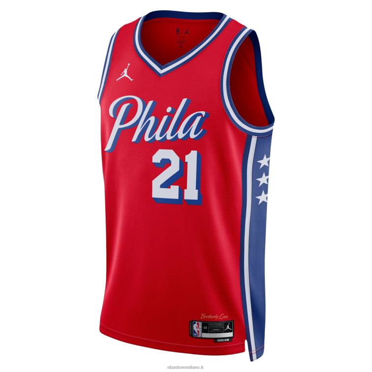NBA 00F2L304 Filadelfia 76ers joel embiid jordan marca maglia swingman rossa