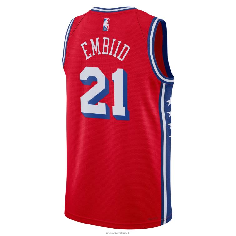 NBA 00F2L304 Filadelfia 76ers joel embiid jordan marca maglia swingman rossa