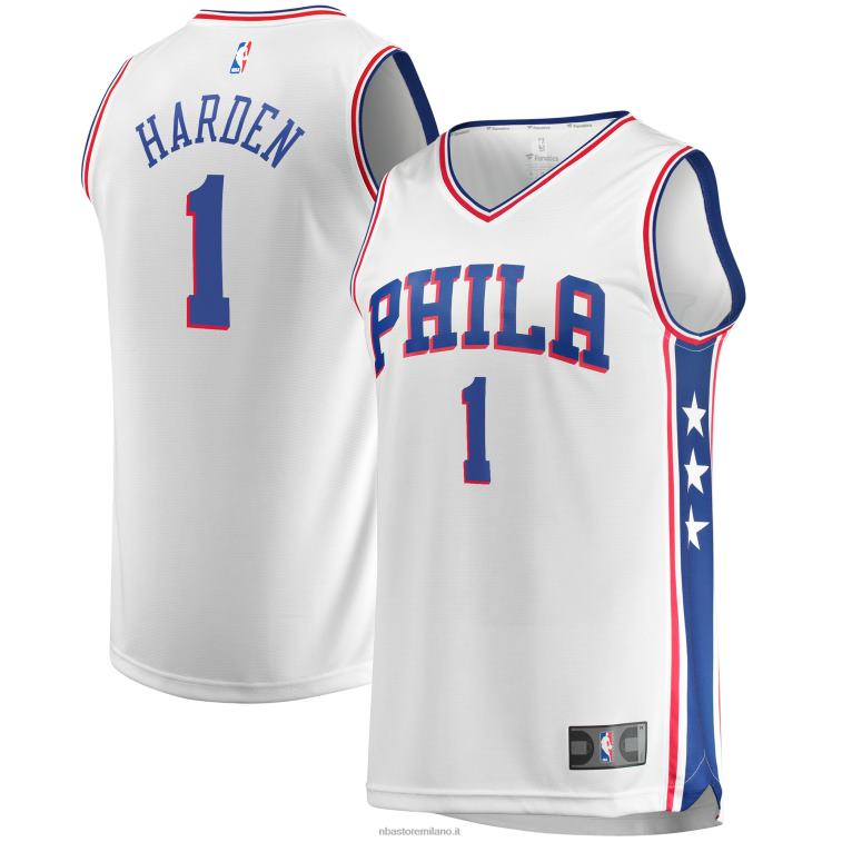NBA 00F2L393 Filadelfia 76ers james harden maglia bianca replica giocatore fastbreak