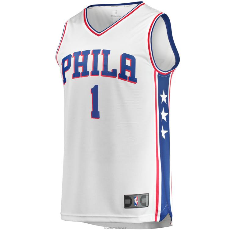 NBA 00F2L393 Filadelfia 76ers james harden maglia bianca replica giocatore fastbreak