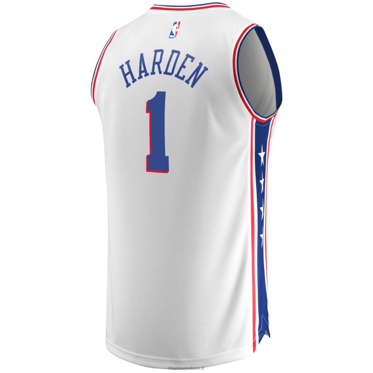 NBA 00F2L393 Filadelfia 76ers james harden maglia bianca replica giocatore fastbreak
