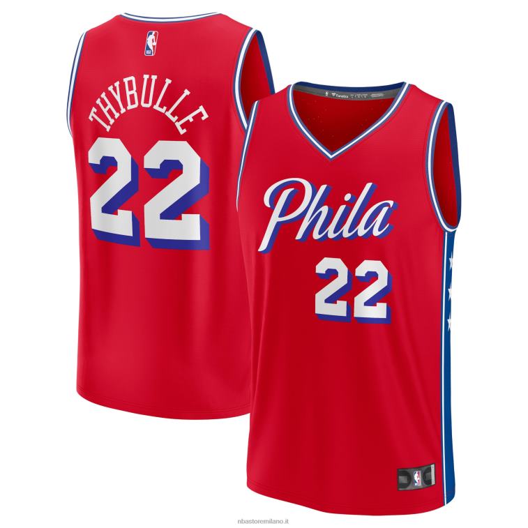 NBA 00F2L4355 Filadelfia 76ers matisse thybulle maglia replica fast break rossa