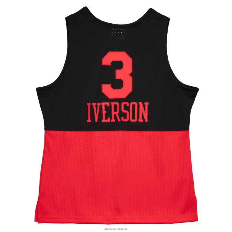 NBA 00F2L5265 philadelphia 76ers allen iverson black hardwood classics reload 2.0 maglia swingman