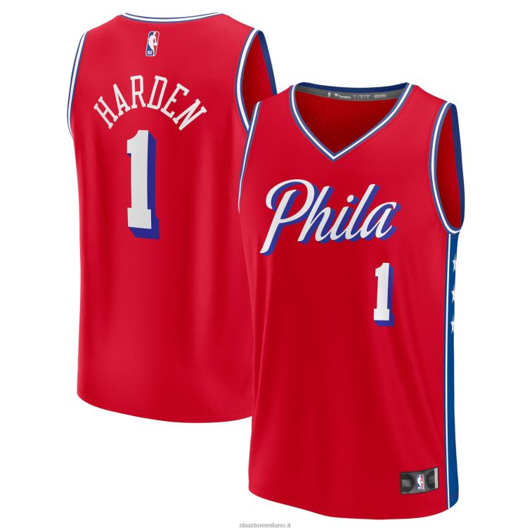 NBA 00F2L537 Filadelfia 76ers james harden maglia rossa giocatore contropiede replica