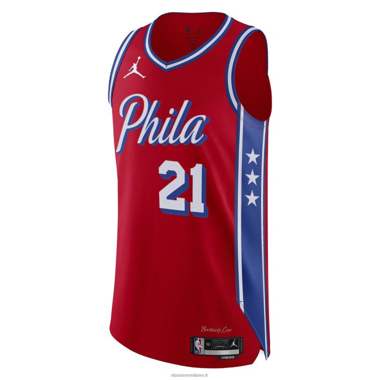 NBA 00F2L560 Filadelfia 76ers joel embiid jordan marca maglia rossa autentica