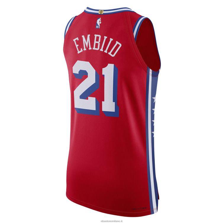 NBA 00F2L560 Filadelfia 76ers joel embiid jordan marca maglia rossa autentica