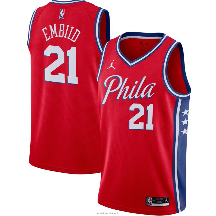 NBA 00F2L6530 Filadelfia 76ers joel embiid jordan marca maglia swingman rossa