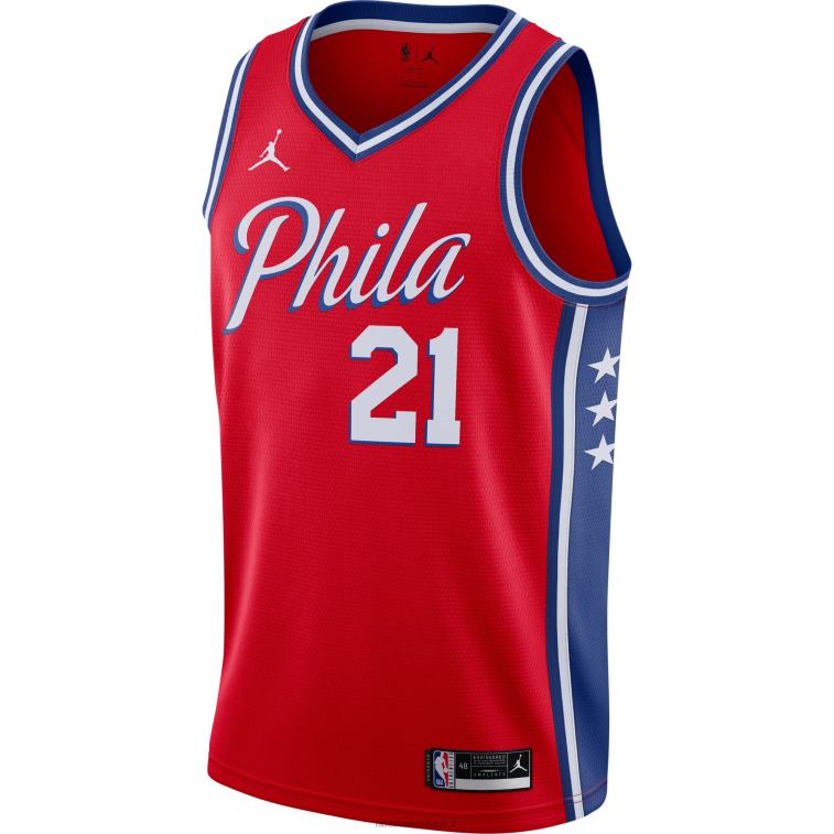 NBA 00F2L6530 Filadelfia 76ers joel embiid jordan marca maglia swingman rossa
