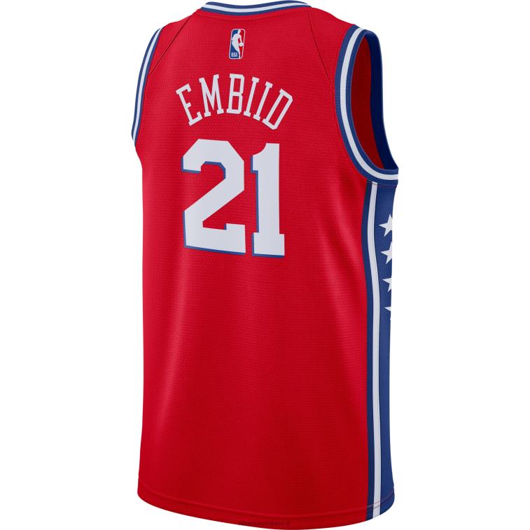 NBA 00F2L6530 Filadelfia 76ers joel embiid jordan marca maglia swingman rossa