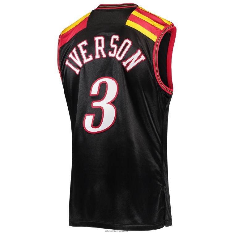 NBA 00F2L6573 philadelphia 76ers allen iverson mitchell & ness black hardwood classics maglia autentica 2006