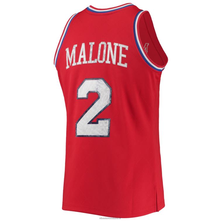 NBA 00F2L6958 philadelphia 76ers moses malone red hardwood classics 75° anniversario maglia swingman diamante