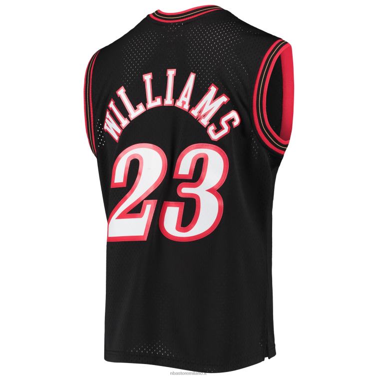 NBA 00F2L7990 philadelphia 76ers lou williams mitchell & ness black hardwood classics maglia swingman