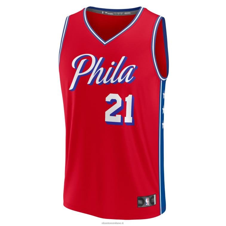 NBA 00F2L829 Filadelfia 76ers joel embiid maglia rossa fast break replica giocatore