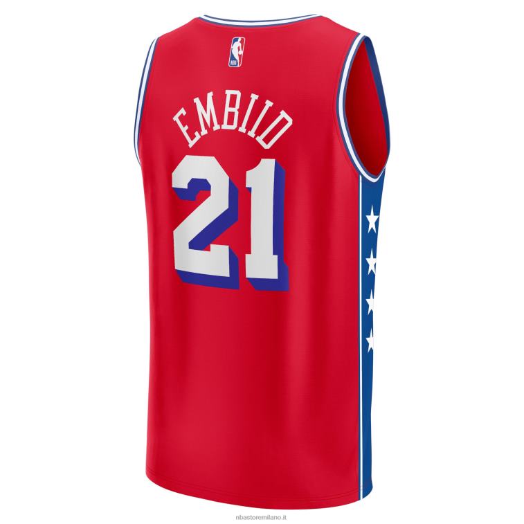 NBA 00F2L829 Filadelfia 76ers joel embiid maglia rossa fast break replica giocatore