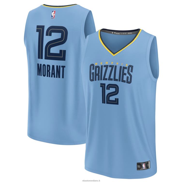 NBA 00F2L755 memphis grizzlies ja morant maglia azzurra replica giocatore fast break