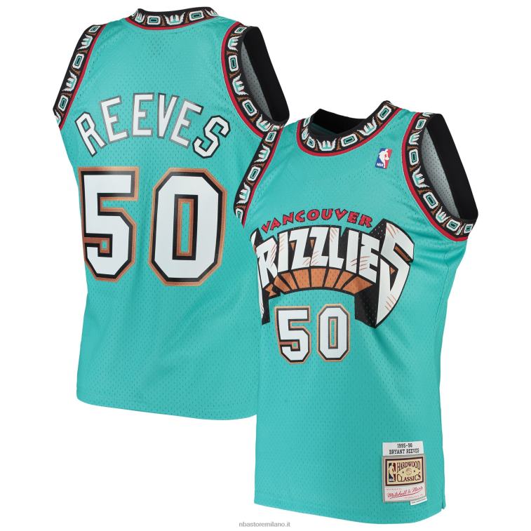NBA 00F2L1353 vancouver grizzlies bryant reeves mitchell & ness turchese hardwood classici swingman jersey