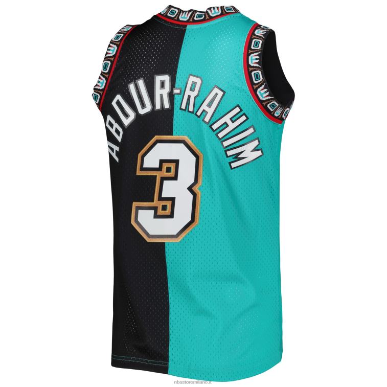 NBA 00F2L1834 vancouver grizzlies shareef abdur-rahim turchese/nero hardwood classici split swingman jersey