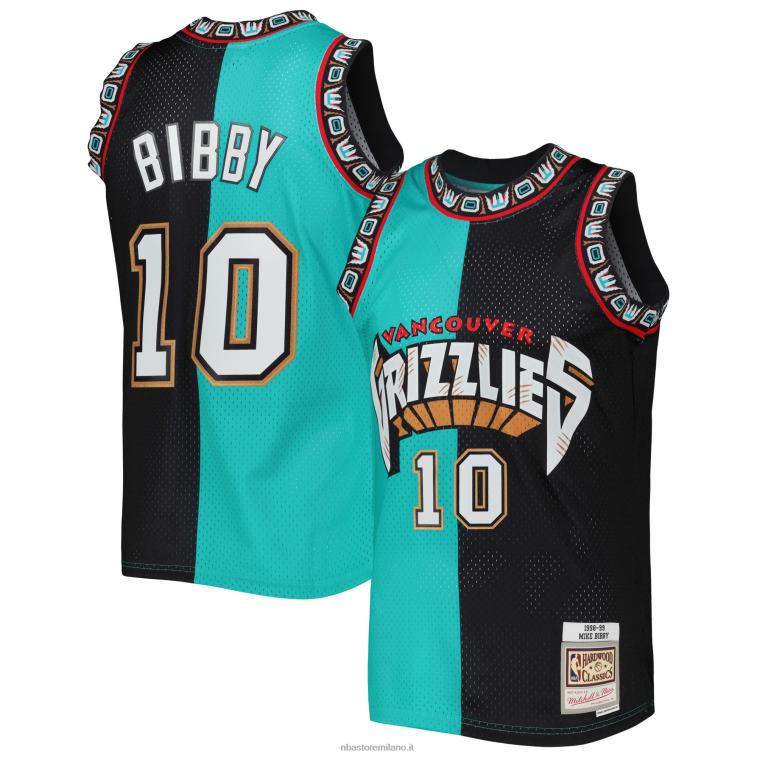 NBA 00F2L403 vancouver grizzlies mike bibby turchese/nero hardwood classici split swingman jersey