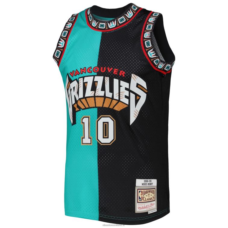 NBA 00F2L403 vancouver grizzlies mike bibby turchese/nero hardwood classici split swingman jersey