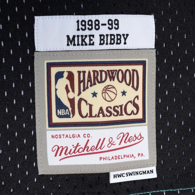 NBA 00F2L403 vancouver grizzlies mike bibby turchese/nero hardwood classici split swingman jersey
