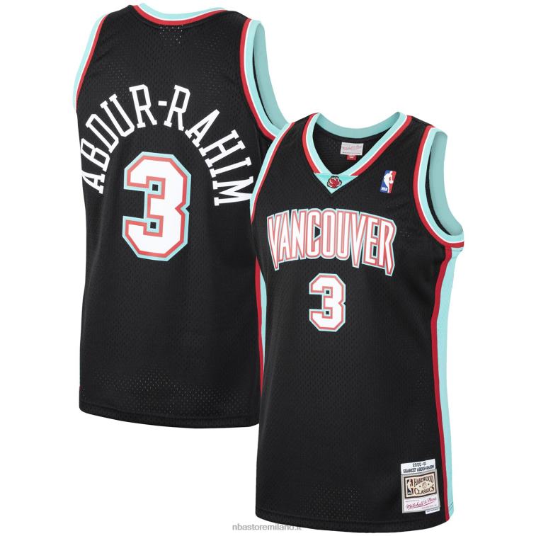 NBA 00F2L6207 vancouver grizzlies shareef abdur-rahim black hardwood classics swingman jersey