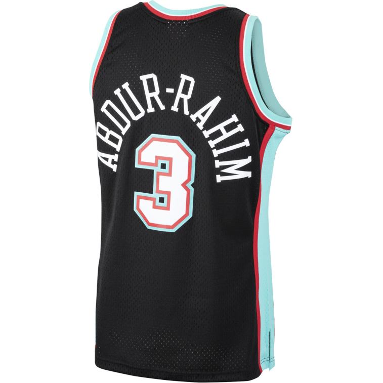 NBA 00F2L6207 vancouver grizzlies shareef abdur-rahim black hardwood classics swingman jersey