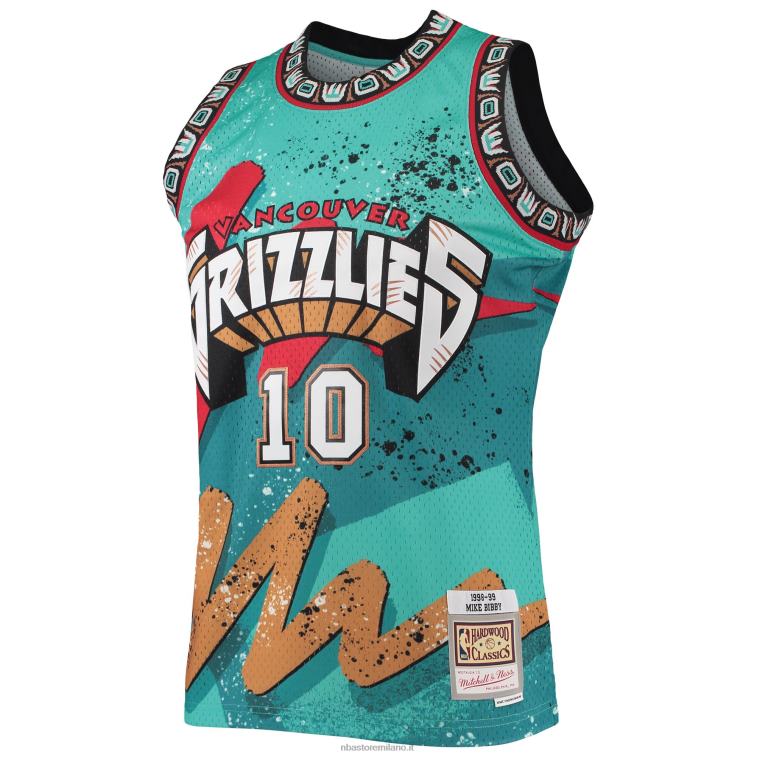 NBA 00F2L6814 vancouver grizzlies mike bibby mitchell & ness teal hardwood classici hyper hoops swingman jersey