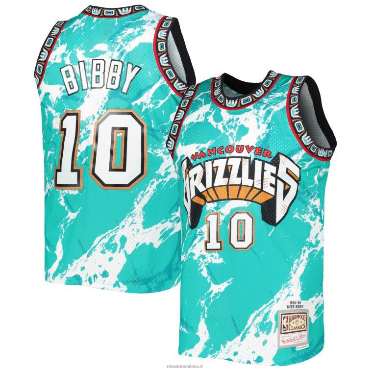 NBA 00F2L7461 vancouver grizzlies mike bibby mitchell & ness turchese hardwood classici marmo swingman jersey