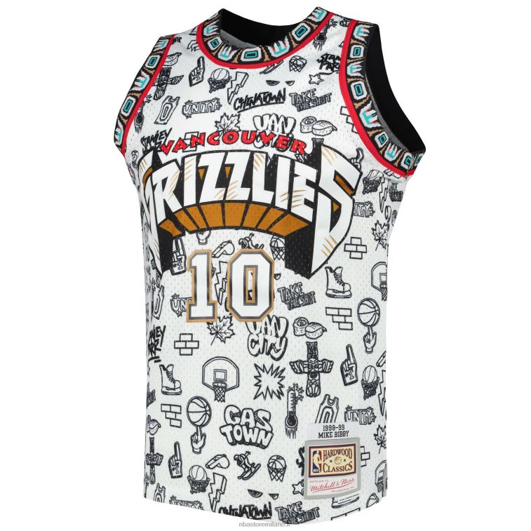 NBA 00F2L7927 vancouver grizzlies mike bibby mitchell & ness maglia swingman bianca