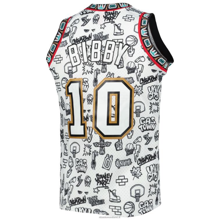NBA 00F2L7927 vancouver grizzlies mike bibby mitchell & ness maglia swingman bianca