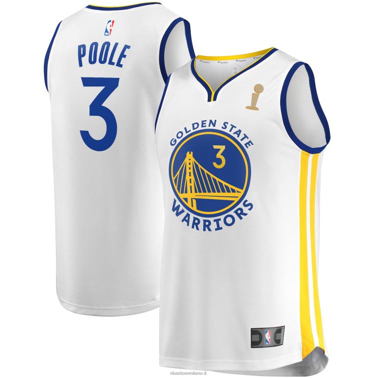 NBA 00F2L1197 Golden State Warriors Jordan Poole White Finals Champions Fast Break Replica Maglia Giocatore
