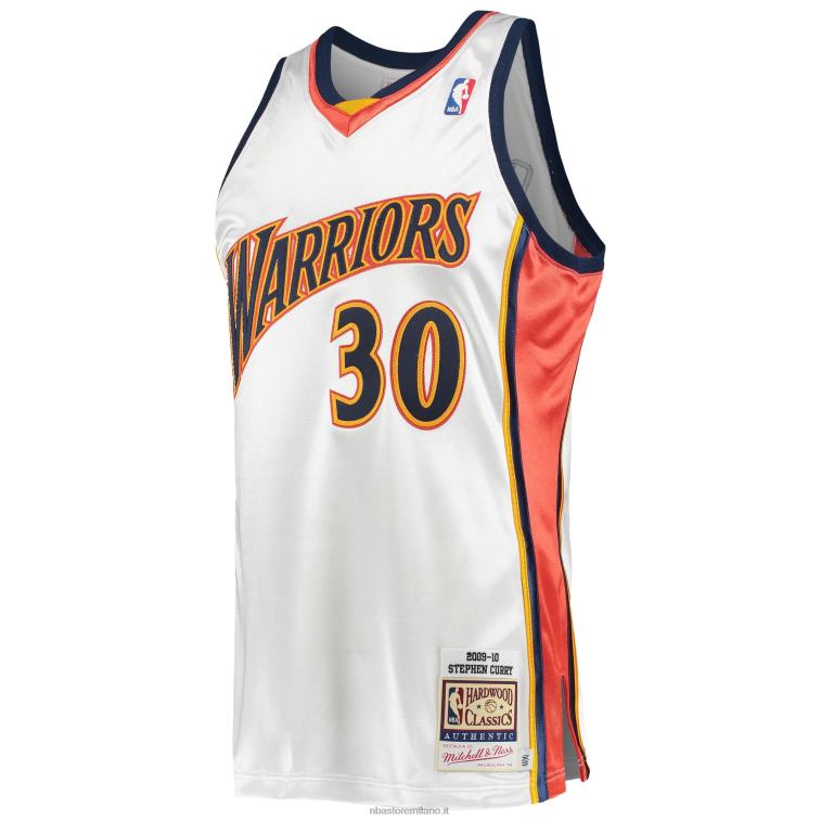 NBA 00F2L2115 Golden State Warriors Stephen Curry White Hardwood Classics maglia da giocatore autentica