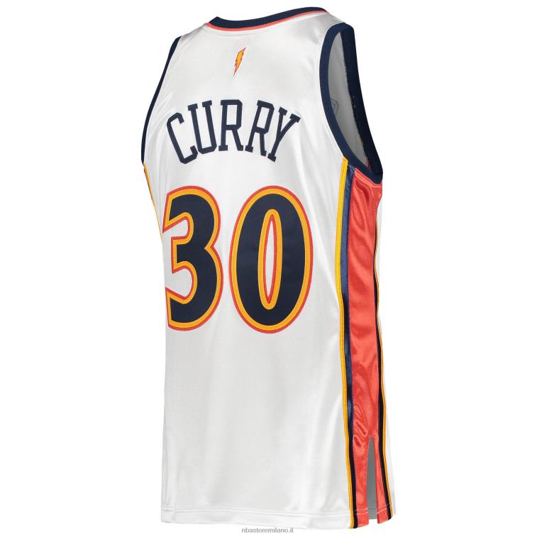 NBA 00F2L2115 Golden State Warriors Stephen Curry White Hardwood Classics maglia da giocatore autentica