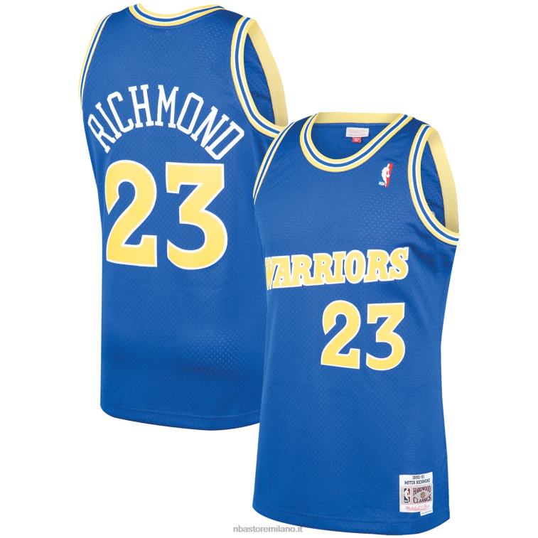 NBA 00F2L2159 maglia da giocatore swingman dei golden state warriors mitch richmond royal 1990-91 hardwood classics
