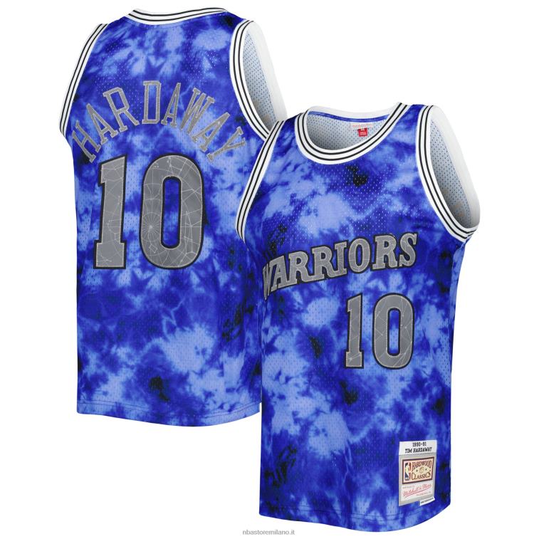 NBA 00F2L4113 golden state warriors tim hardaway maglia mitchell & ness blue galaxy swingman 1990-91
