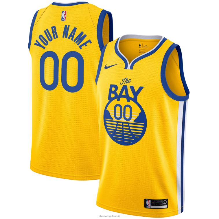 NBA 00F2L4127 golden state warriors nike maglia swingman gialla personalizzata