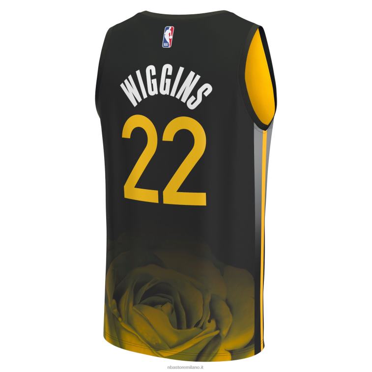 NBA 00F2L5234 maglia fastbreak nera dei golden state warriors andrew wiggins