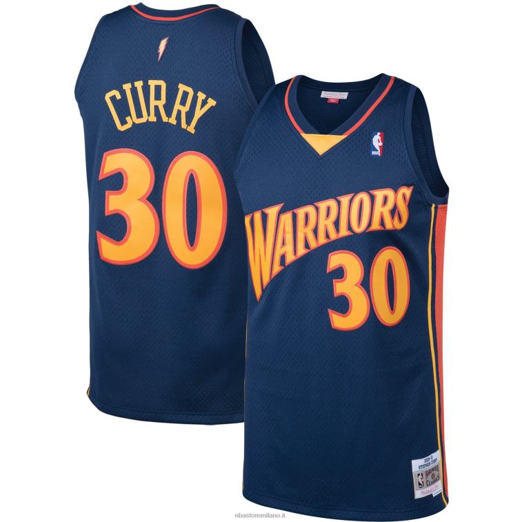 NBA 00F2L5969 golden state warriors stephen curry mitchell & ness navy big & tall maglia classica in legno duro