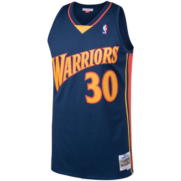 NBA 00F2L5969 golden state warriors stephen curry mitchell & ness navy big & tall maglia classica in legno duro