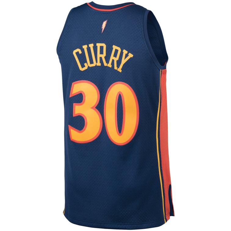 NBA 00F2L5969 golden state warriors stephen curry mitchell & ness navy big & tall maglia classica in legno duro