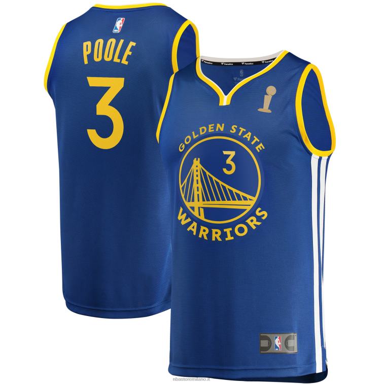 NBA 00F2L619 Golden State Warriors Jordan Poole Royal Finals Champions Fast Break Replica Maglia Giocatore