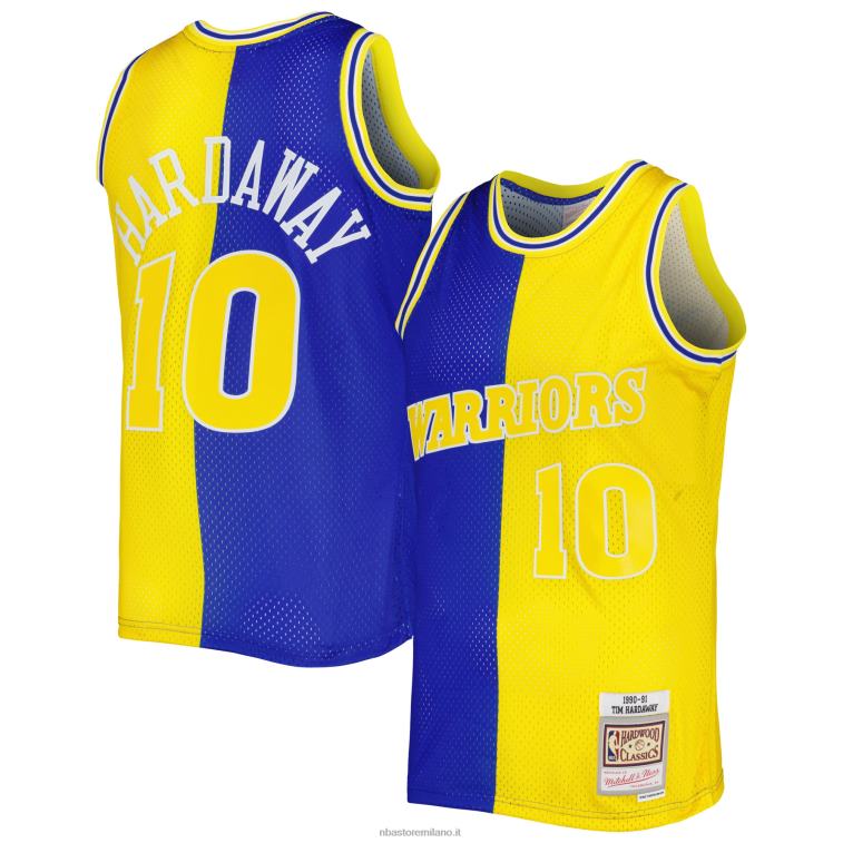 NBA 00F2L6783 maglia swingman divisa dei golden state warriors tim hardaway royal/gold hardwood classics 1990-91
