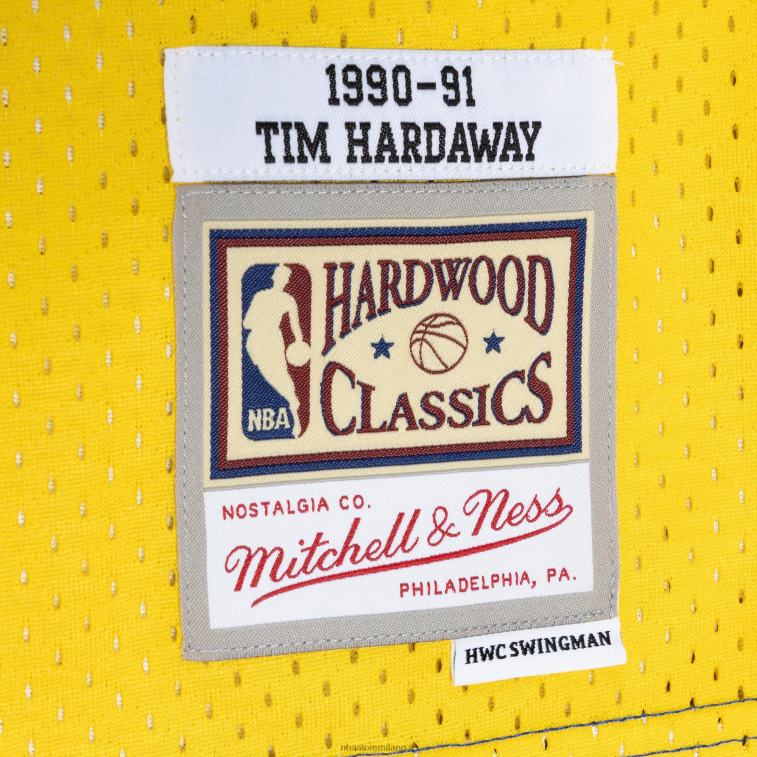 NBA 00F2L6783 maglia swingman divisa dei golden state warriors tim hardaway royal/gold hardwood classics 1990-91