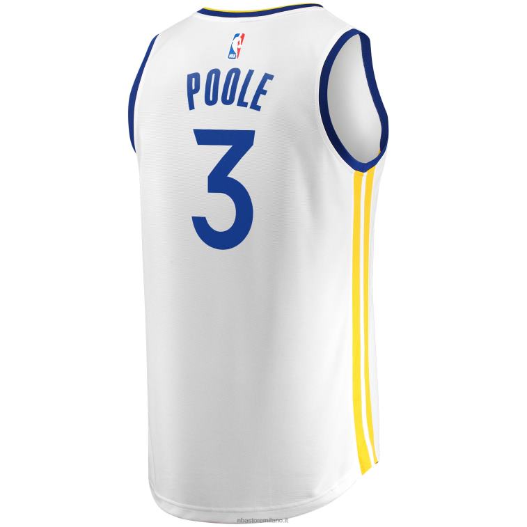 NBA 00F2L6990 Golden State Warriors Jordan Poole maglia bianca replica giocatore contropiede